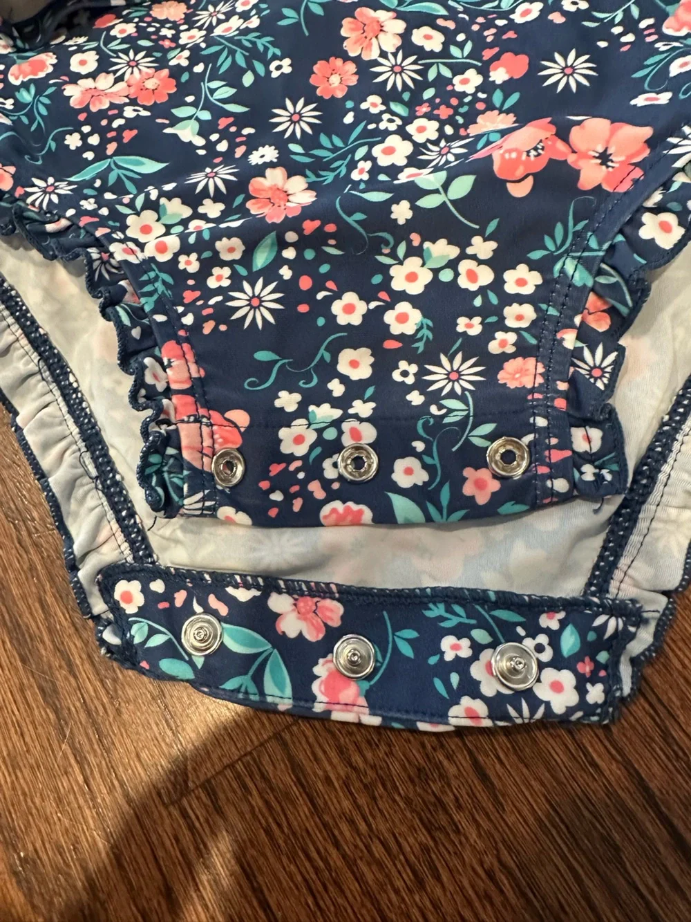 Ruffle Butts Swim - Navy Floral One-Piece 18-24M
